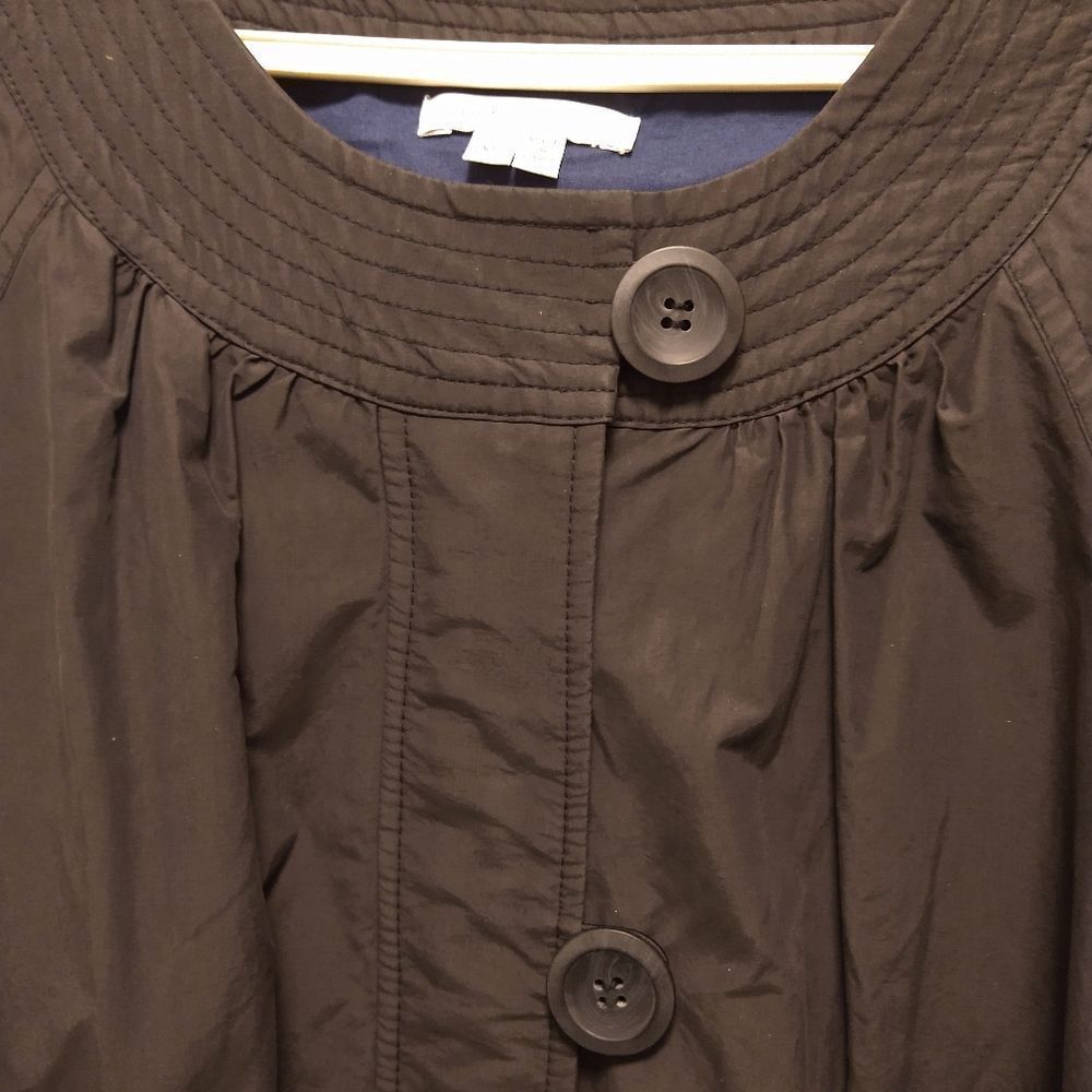 Vince Black Trench Style Belted Crew Neck Jacket - Picture 5 of 15